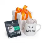 Kit café Personalizado em caixa 3 peças