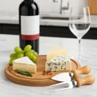 Kit queijo Personalizado em bambu e inox