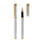 Caneta Roller metal com detalhes em dourado