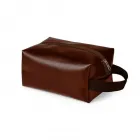 NNecessaire com alça em material sintético na cor marrom