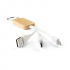 Chaveiro em bambu com cabo para carregamento - 2