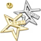 Pin, broche ou emblema com acabamento em dourado ou prateado