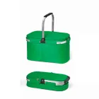 Sacola térmica flexível verde com interior forrado