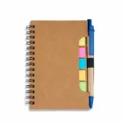 Bloco de anotações com autoadesivos e caneta ecológica