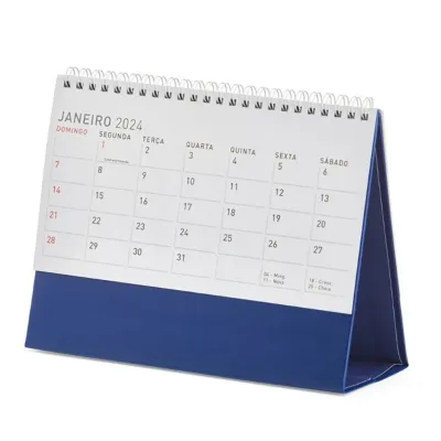 Calendário de mesa azul
