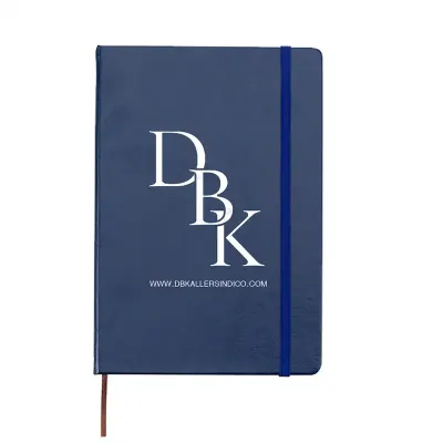 Caderneta de Sintético Azul Personalizada