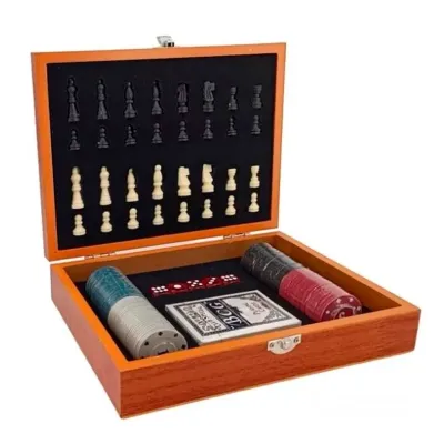 Conjunto de Xadrez com Caixa de Madeira -MB921