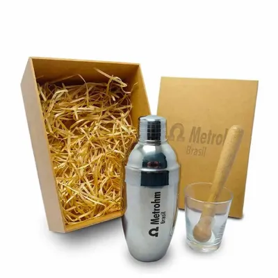 Kit Caipirinha Personalizado com Coqueteleira e copo