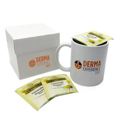 Kit Chá com Caneca de Cerâmica Personalizado