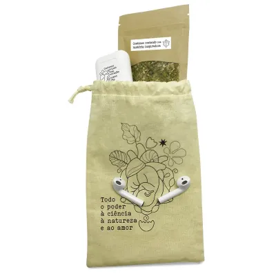 Kit Relax e Bem-estar no Saquinho de Algodão Personalizado