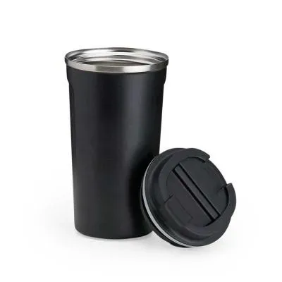 Copo Inox Preto Parede Dupla 500ml