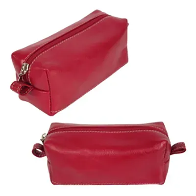 Necessaire Personalizada em Couro vermelho 