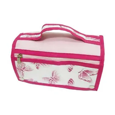 Necessaire estampada com alça de mão 