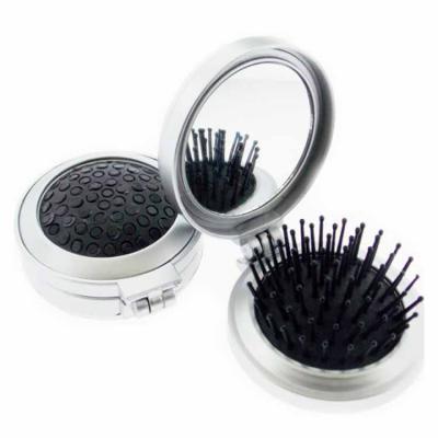 Escova com espelho redonda em plástico resistente