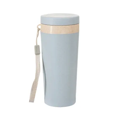 Copo térmico de fibra de bambu azul