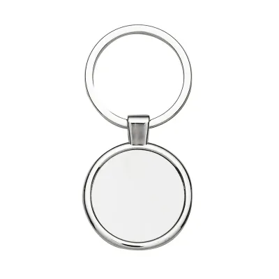 Chaveiro de metal redondo com chapa central