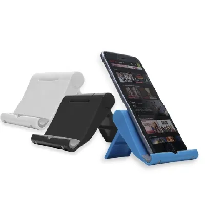 Opção preta e azul com celular apoiado