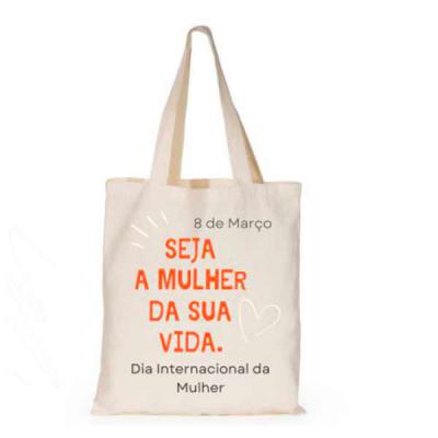 Sacola personalizada confeccionada em algodão cru