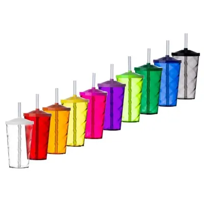 Copo em plástico poliestireno 550ml: Várias cores