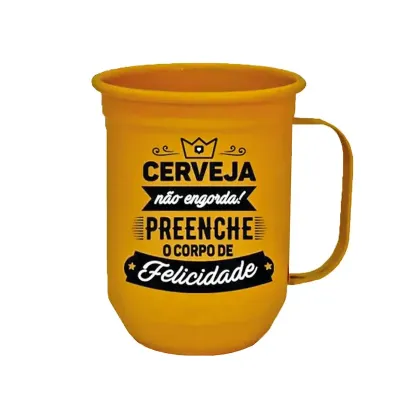 Canecão Alumínio 500ml Amarelo