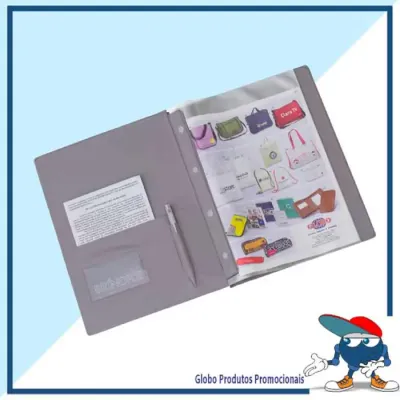 Pasta catalogo em PVC cristal.