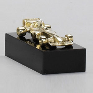 Troféu Personalizado em bronze fundido - Modelo Carro F1 tridimensional.