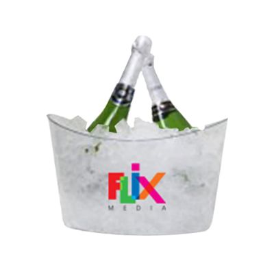 Promoline Brindes Personalizados - Balde champanheira para até 5 garrafas em PS cristal
