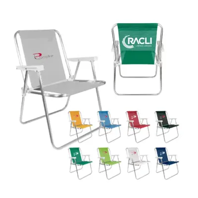 Cadeira de praia alta 1 posição alumínio - cores