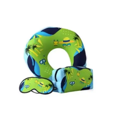 Kit Viagem com Almofada, Máscara e Necessaire 