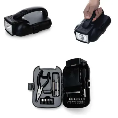Kit Ferramenta 19 Peças com Lanterna