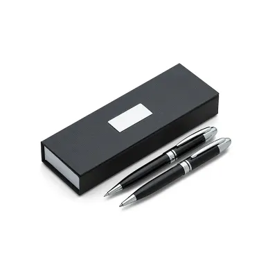 Conjunto Caneta e Lapiseira Metal - Preto