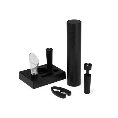 Kit vinho 6 peças com saca-rolhas elétrico 
