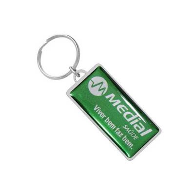 Chaveiro Retangular de Metal Resinado Personalizado