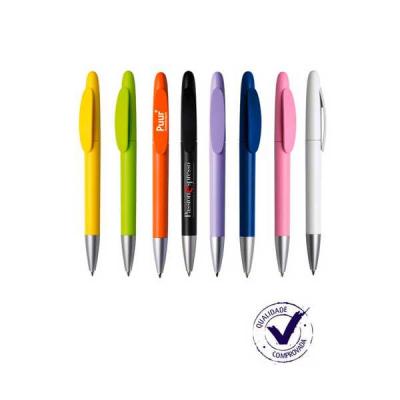 Caneta Esferográfica com ponteira cromada