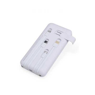 Power Bank com Cabos Embutidos Personalizado