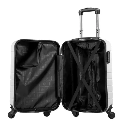 Mala de Viagem Bordo com Rodas 360º Essencial 2 - Branco - Mala Aberta