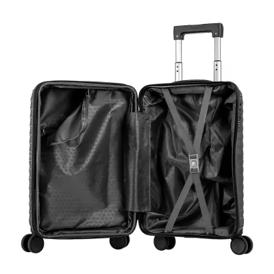 Mala de Viagem Bordo com Rodas 360º Essencial Plus - Grafite - Mala aberta