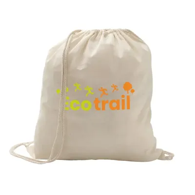 Sacola tipo mochila 100% algodão personalizada