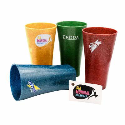 Copos coloridos fibra de madeira