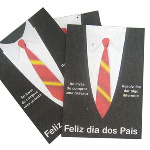 Papel semente com gravação personalizada para o dia dos pais.