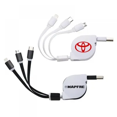 Cabo USB Retrátil 3 em 1