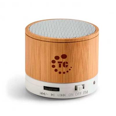 Caixa de som personalizada com revestimento em bambu