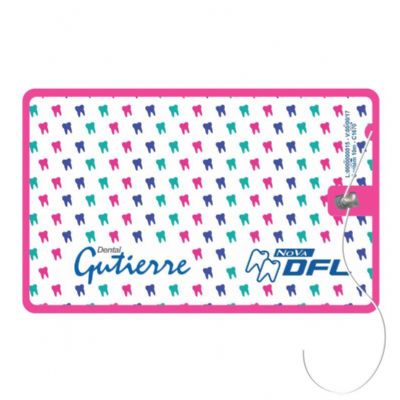 Cartão com fio dental na cor rosa personalizado