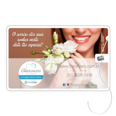 Cartão com fio dental em PS personalizado