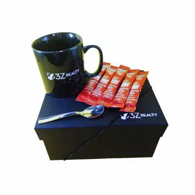 Kit café em caixa de micro papelão kraft 