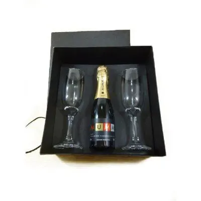 Kit espumante Munn 187ml com 2 taças