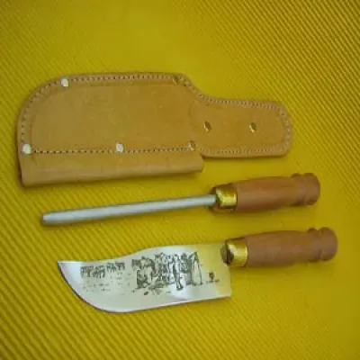 Conjunto pantaneiro personalizado faca e chaira 