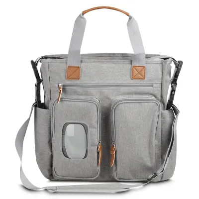 Bolsa multifuncional em poliéster com detalhes em PU