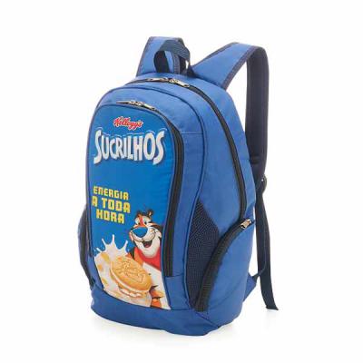 Mochila em tecido nylon com gravação e, silk e bordado 