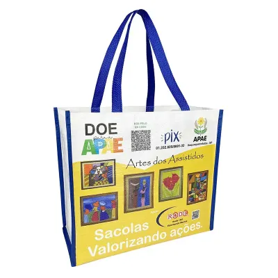 Sacola com alça azul